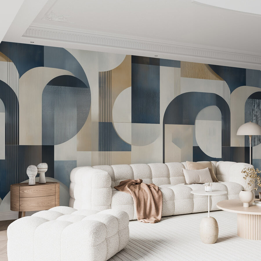 Opera d'arte colorata con forme curve Opera d'arte colorata con forme curve