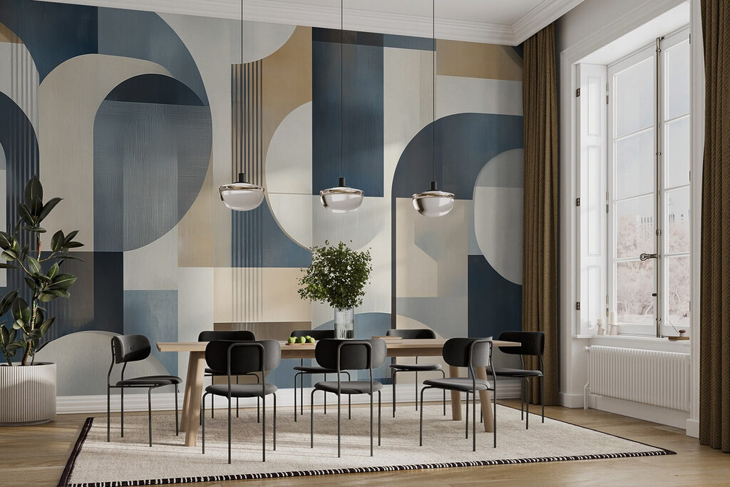 Opera d'arte colorata con forme curve