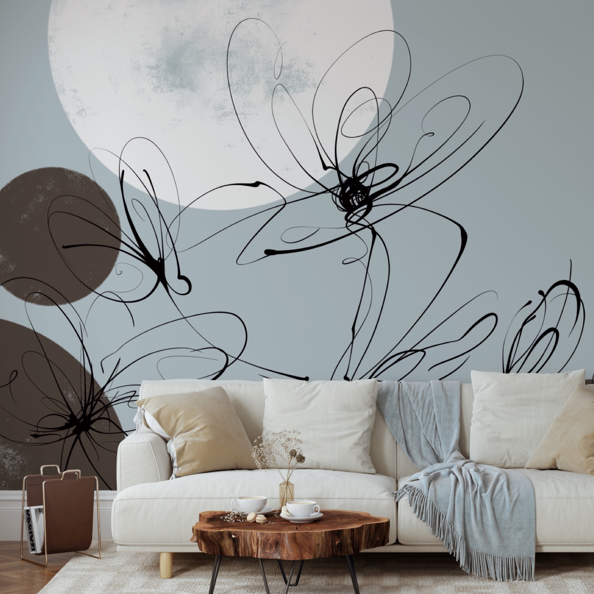 Disegno di fiori e cerchi