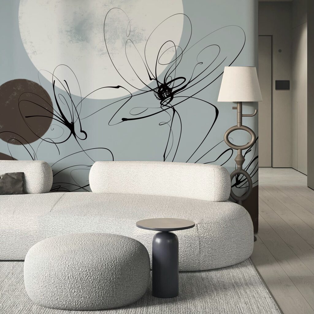 Disegno di fiori e cerchi