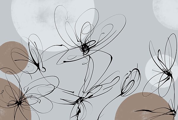 Disegno di fiori con cerchi e punti Disegno di fiori con cerchi e punti