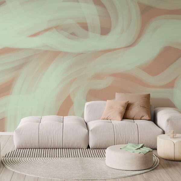 Vortici bianchi e verdi su sfondo rosa Vortici bianchi e verdi su sfondo rosa