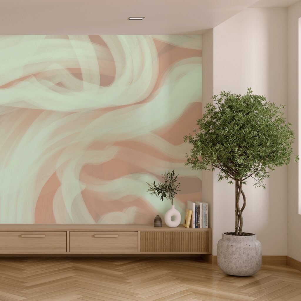 Vortici bianchi e verdi su sfondo rosa Vortici bianchi e verdi su sfondo rosa