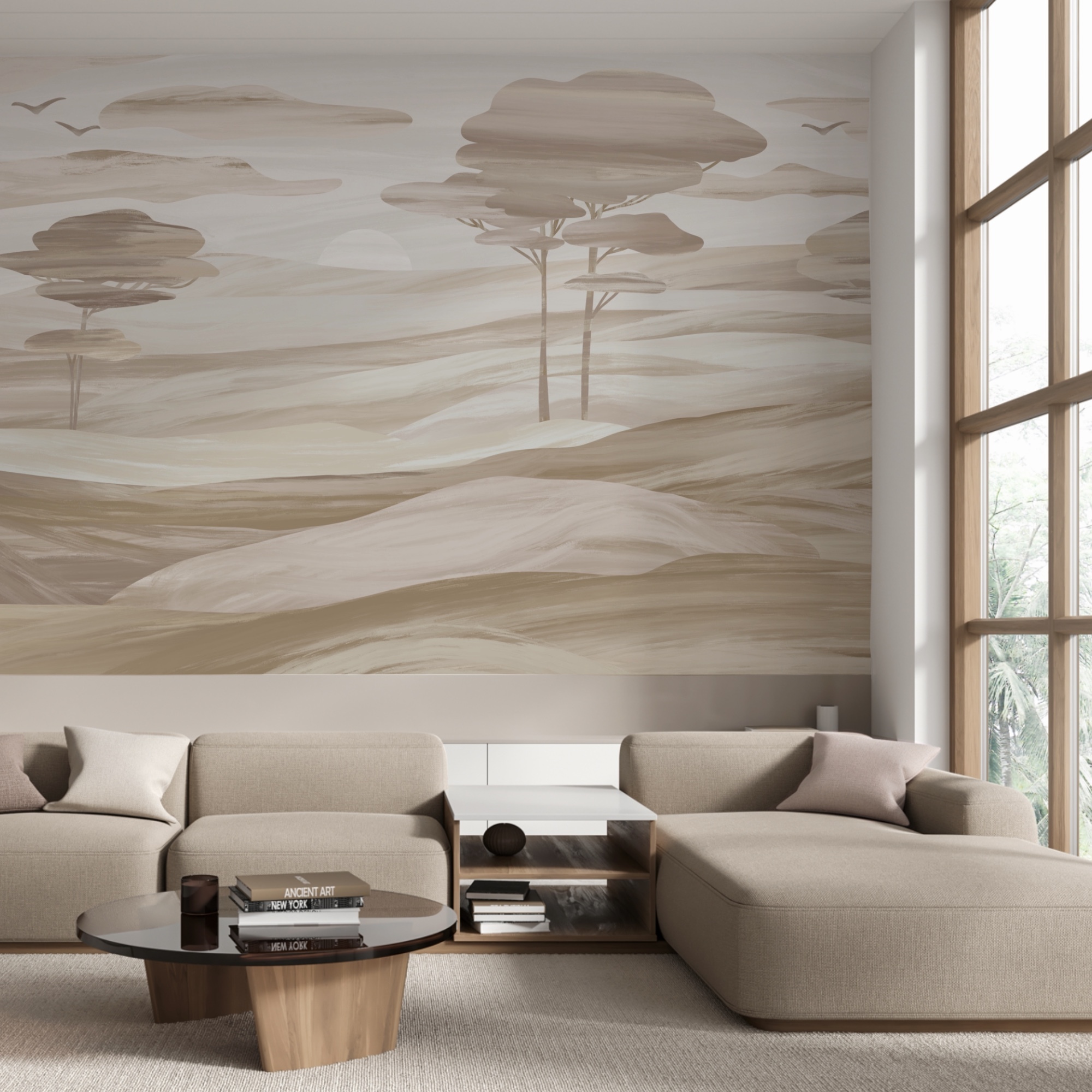 Paesaggio con alberi e colline Paesaggio con alberi e colline