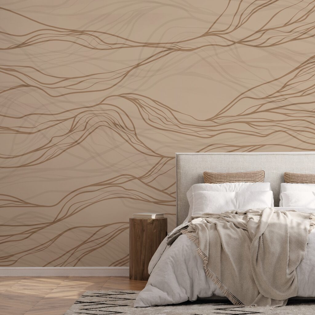 Linee marroni su sfondo beige Linee marroni su sfondo beige