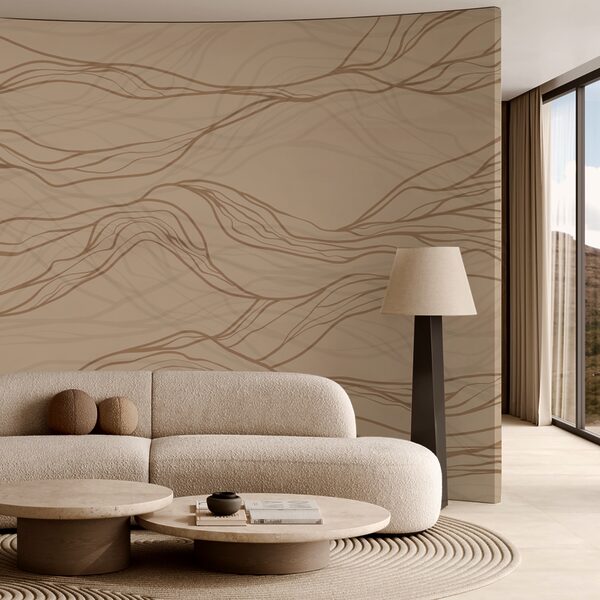 Linee marroni su sfondo beige Linee marroni su sfondo beige