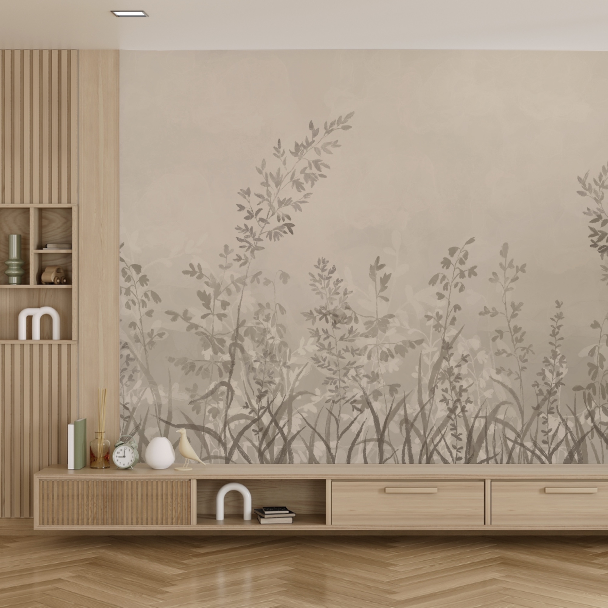 Fogliame morbido in toni tenui