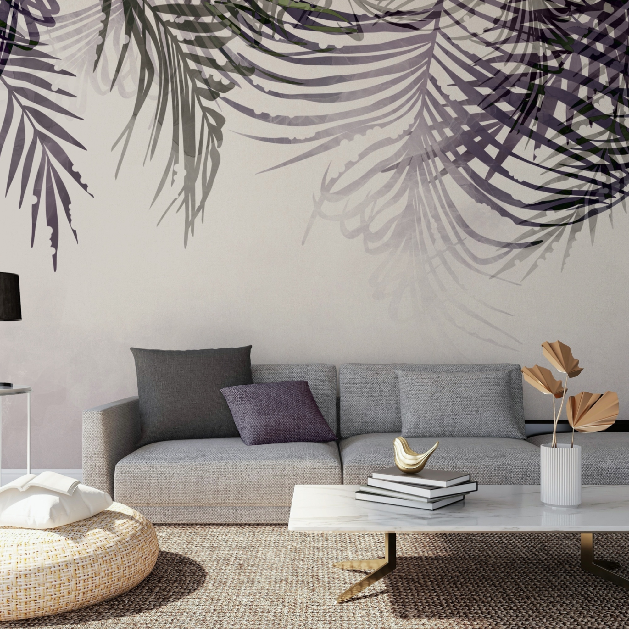 Foglie delicate ondeggiano nella luce soffusa Foglie delicate ondeggiano nella luce soffusa