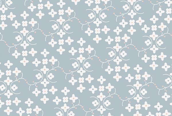 Motivo di fiori bianchi e punti rosa su sfondo blu t00159p 600x406 - Motivo di fiori bianchi e punti rosa su sfondo blu