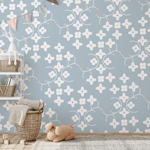 Motivo di fiori bianchi e punti rosa su sfondo blu t00159pir1ms 600x600 - Motivo di fiori bianchi e punti rosa su sfondo blu