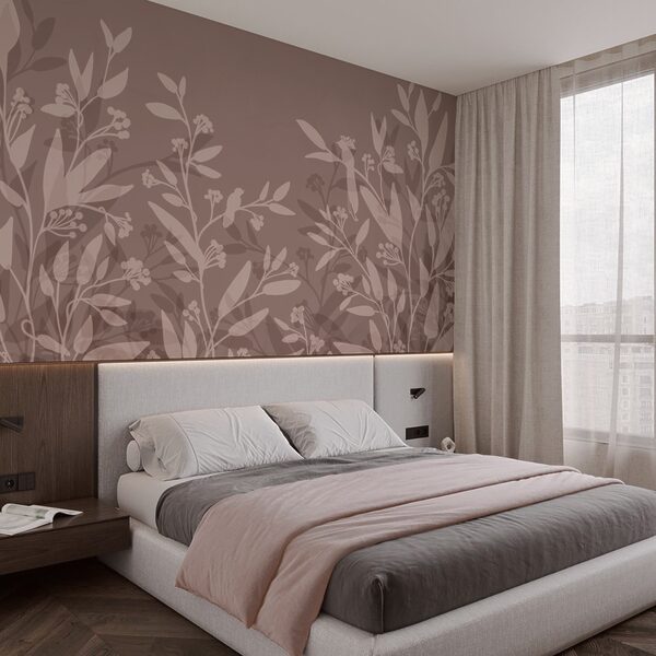 Delicate sagome di foglie su sfondo tenue Delicate sagome di foglie su sfondo tenue