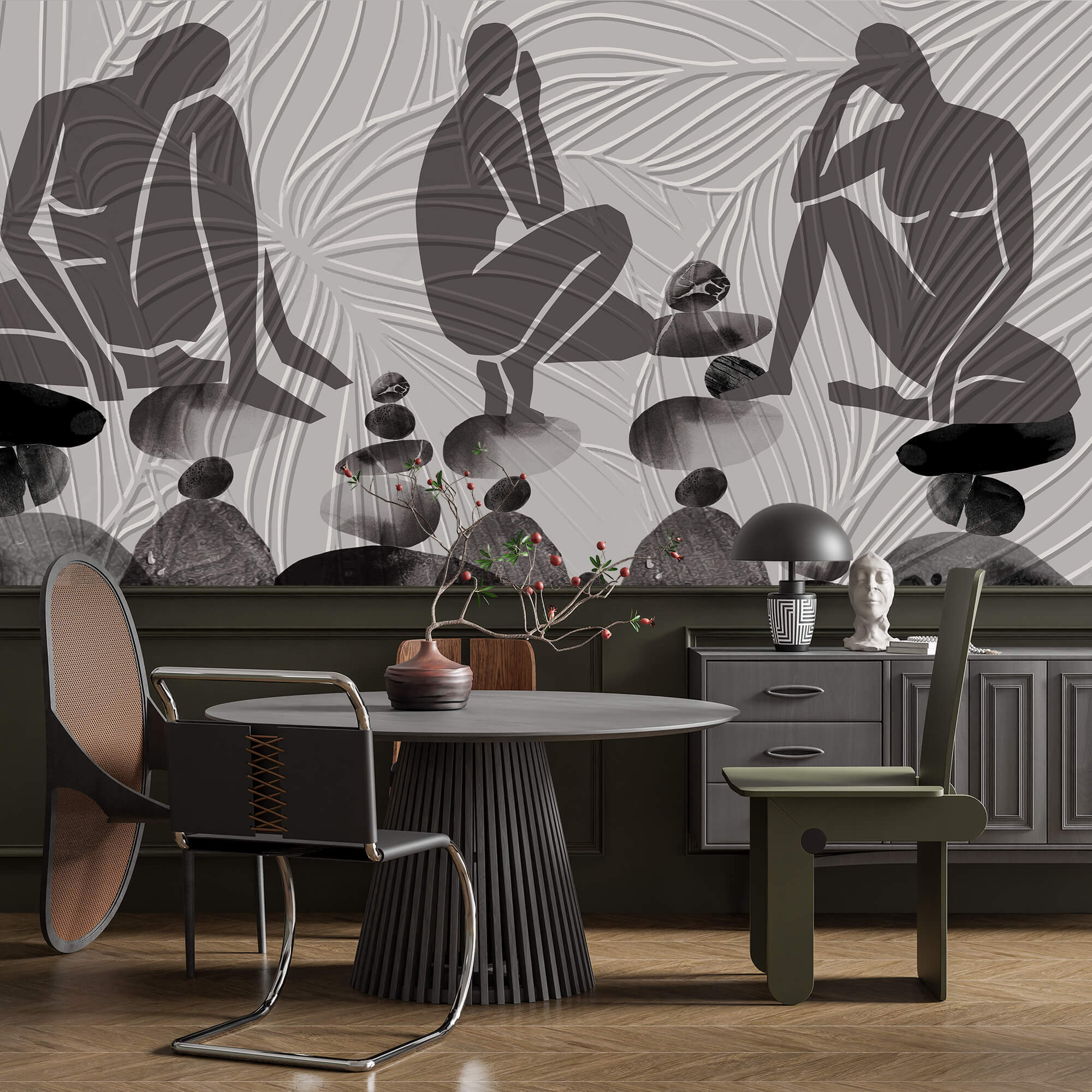 Gruppo di persone sedute sulle rocce