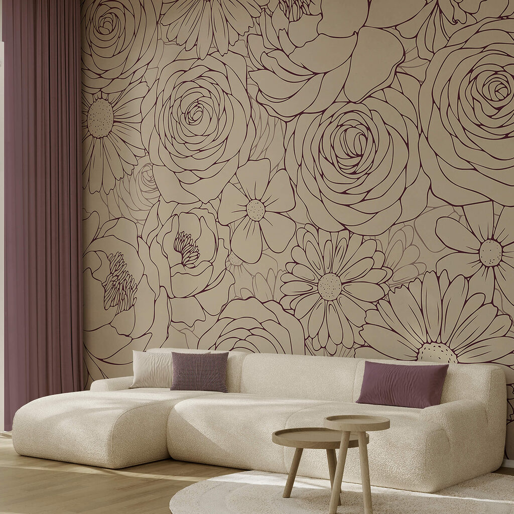 Motivo floreale in tonalità tenui Motivo floreale in tonalità tenui