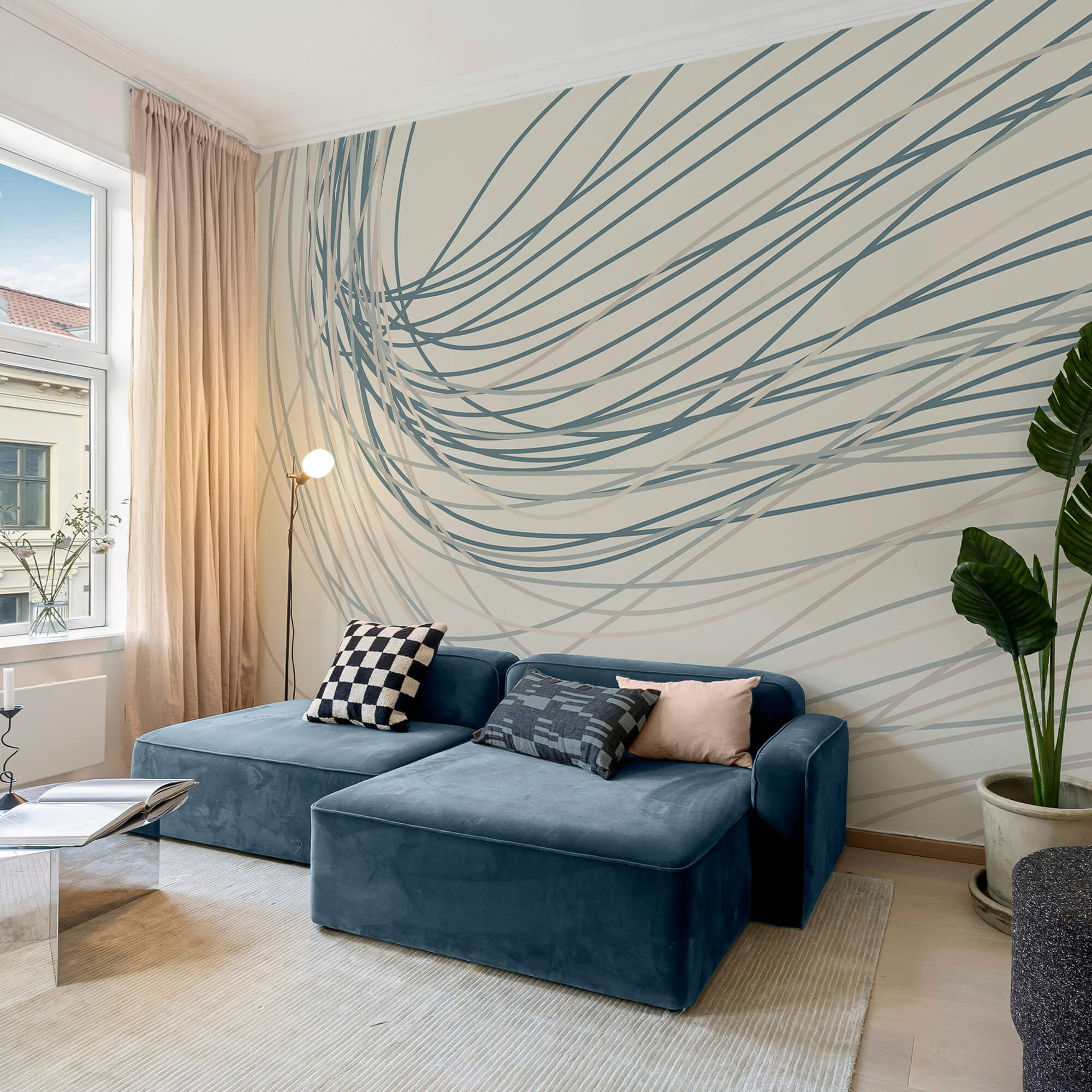 Le linee fluide creano un ritmo delicato