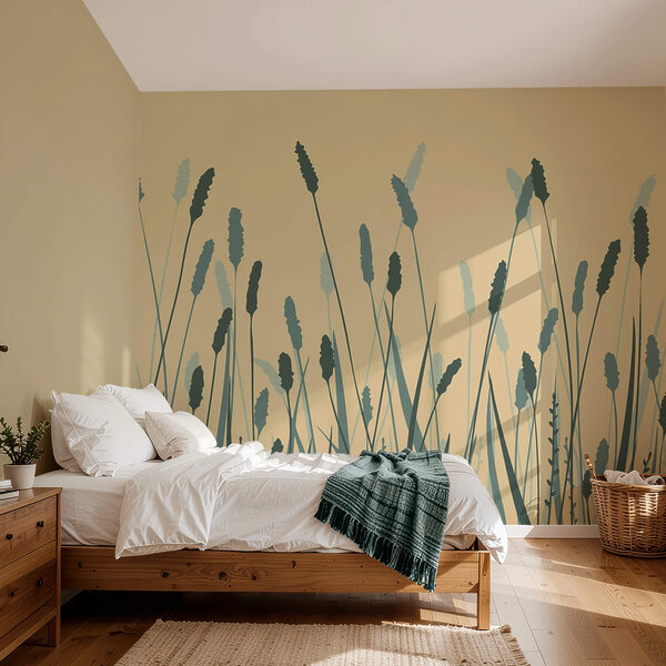 Murales Delicate onde di verde che ondeggiano con grazia Murales Delicate onde di verde che ondeggiano con grazia