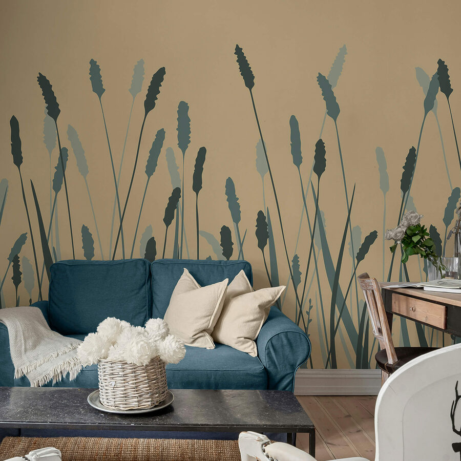 Murales Delicate onde di verde che ondeggiano con grazia