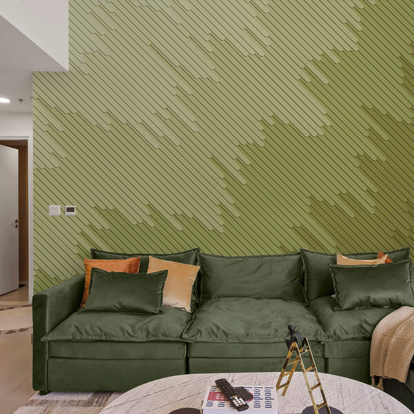 Murales Tinte tenui e linee delicate si intrecciano. Murales Tinte tenui e linee delicate si intrecciano.