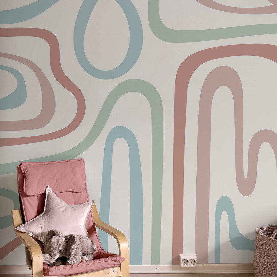 Murales Linee colorate su sfondo bianco