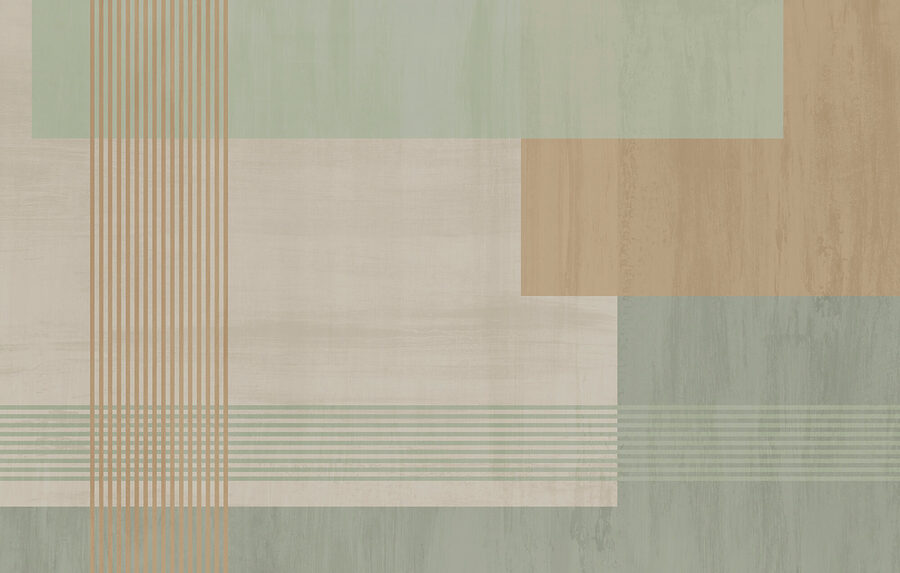 Murales Forme astratte e colori tenui si fondono.
