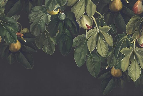 Fogliame rigoglioso con una vivace esposizione di frutti Fogliame rigoglioso con una vivace esposizione di frutti