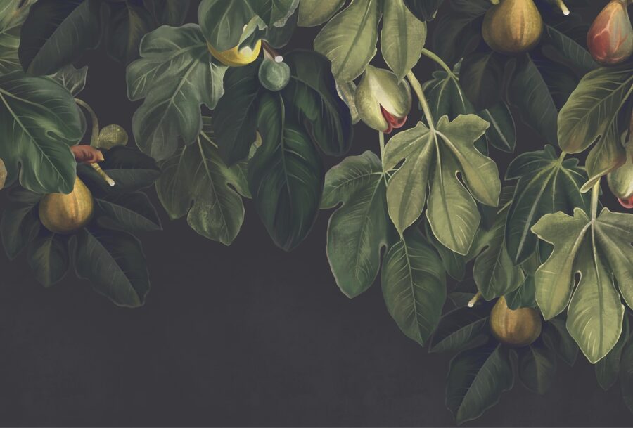 Fogliame rigoglioso con una vivace esposizione di frutti