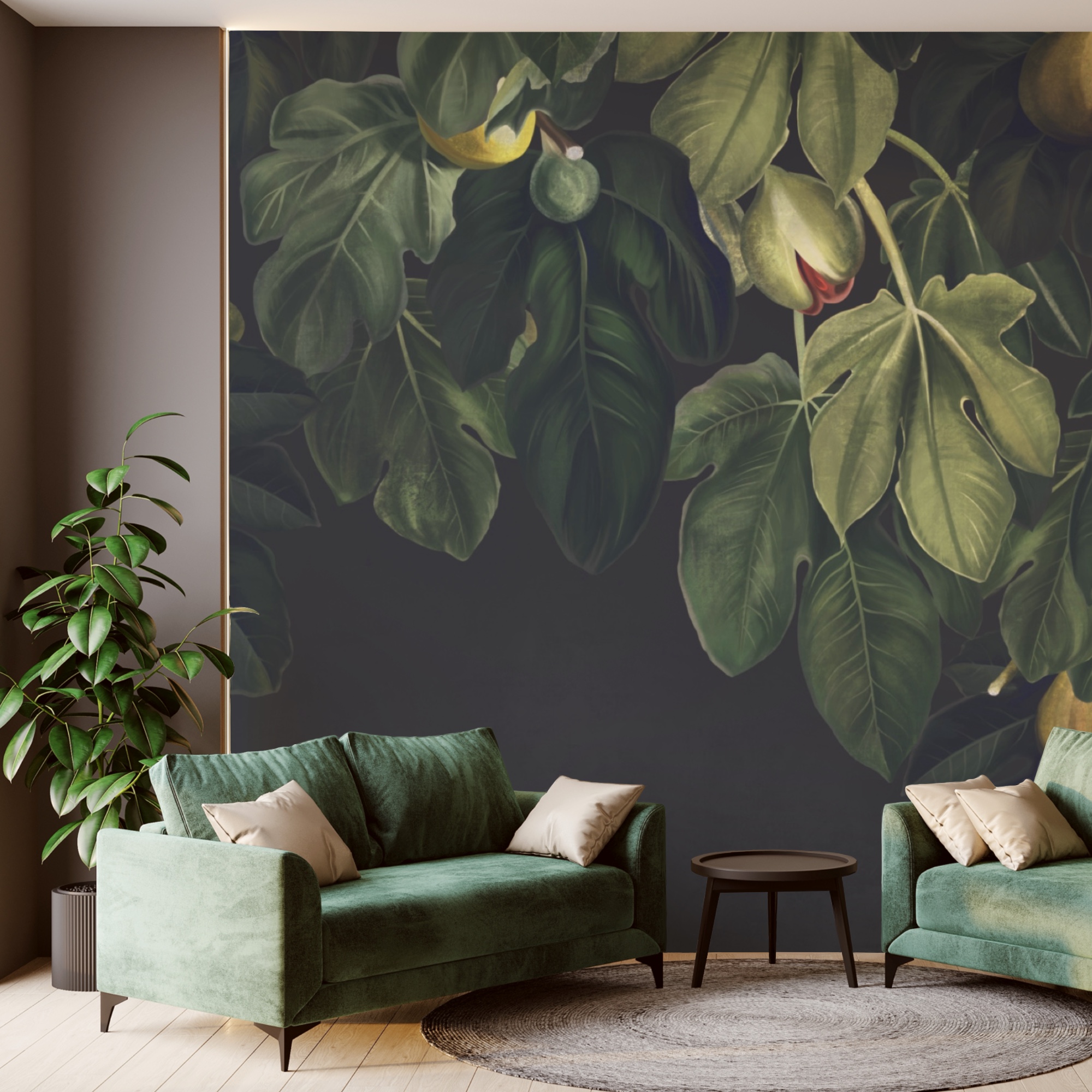 Fogliame rigoglioso con una vivace esposizione di frutti