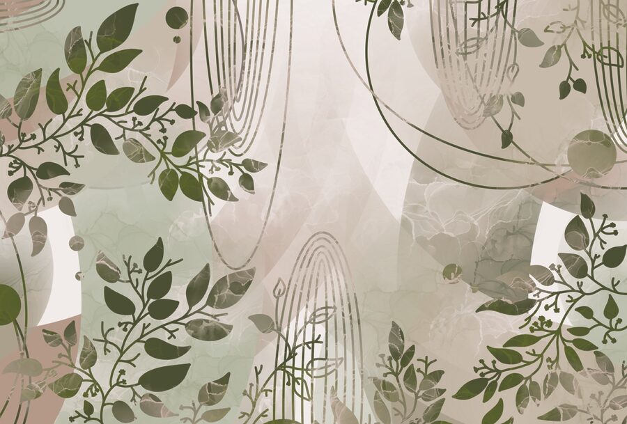 Disegno astratto in verde ispirato alla natura