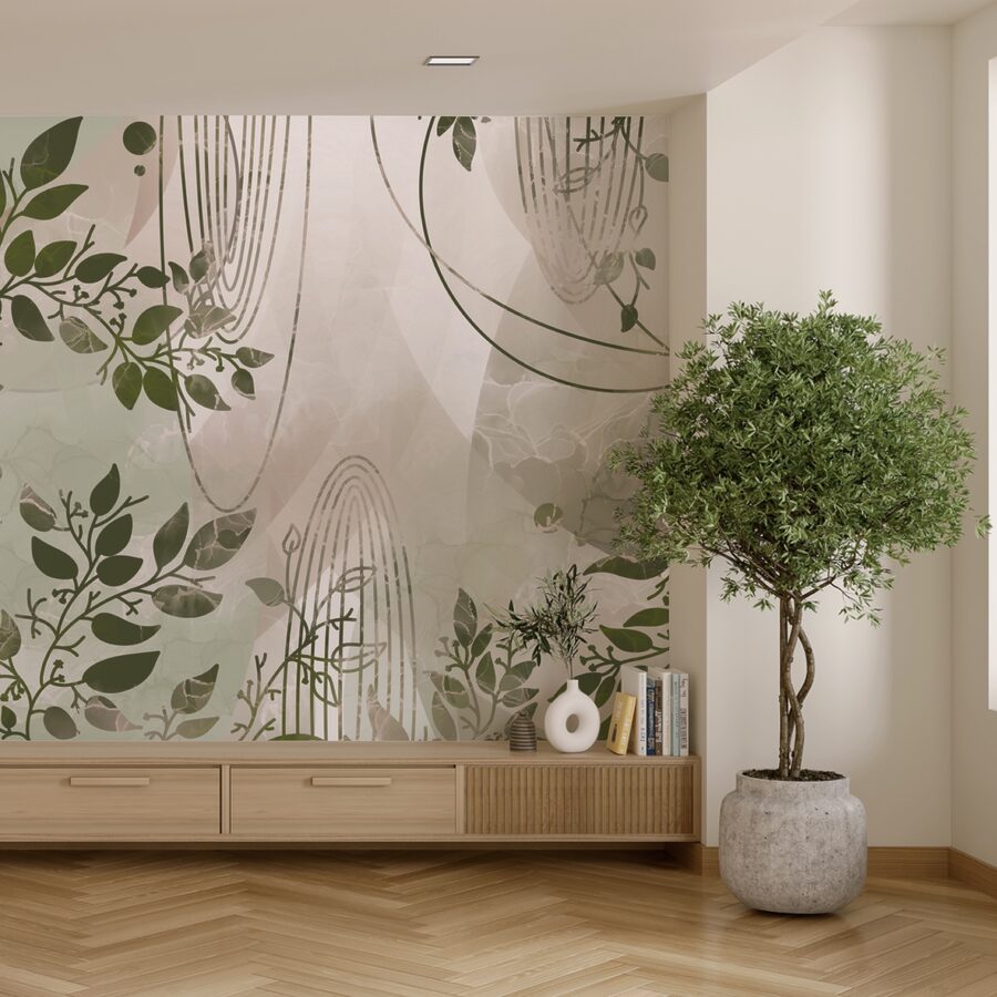 Disegno astratto in verde ispirato alla natura