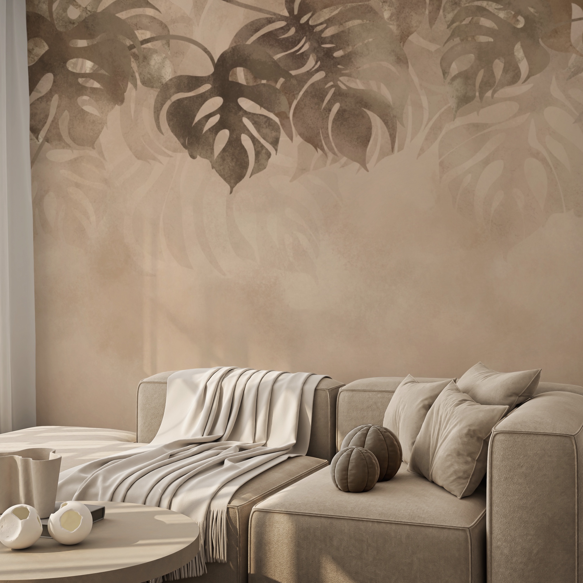 Fogliame elegante su sfondo morbido