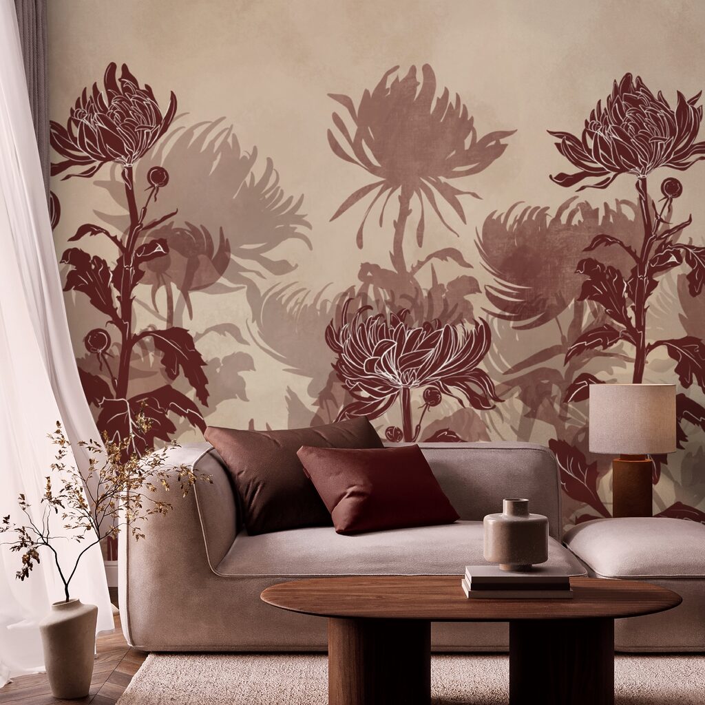 Disegno di fiori e foglie