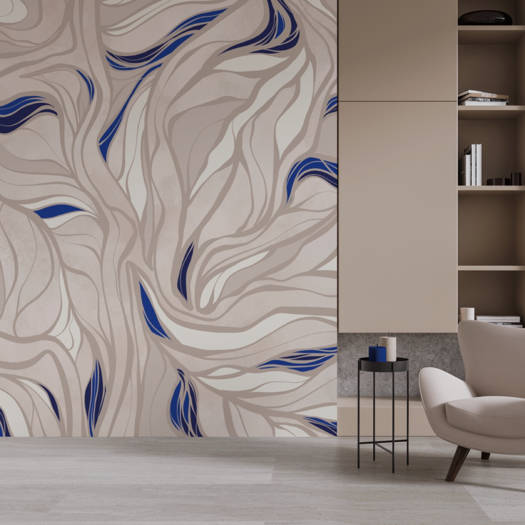 Motivo di linee blu e bianche