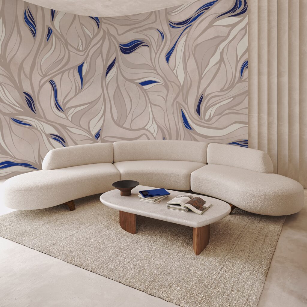 Motivo di linee blu e bianche