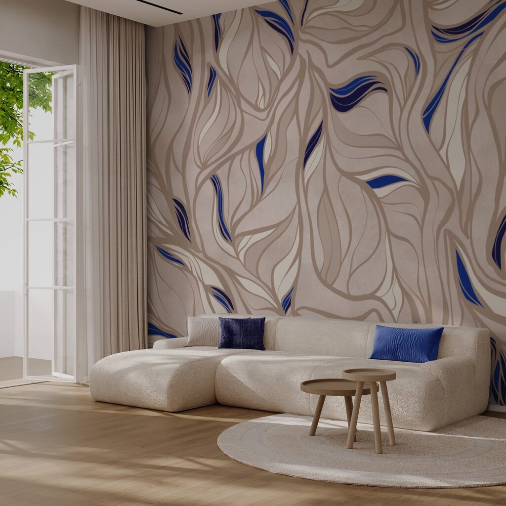 Schema di linee blu e abbronzate