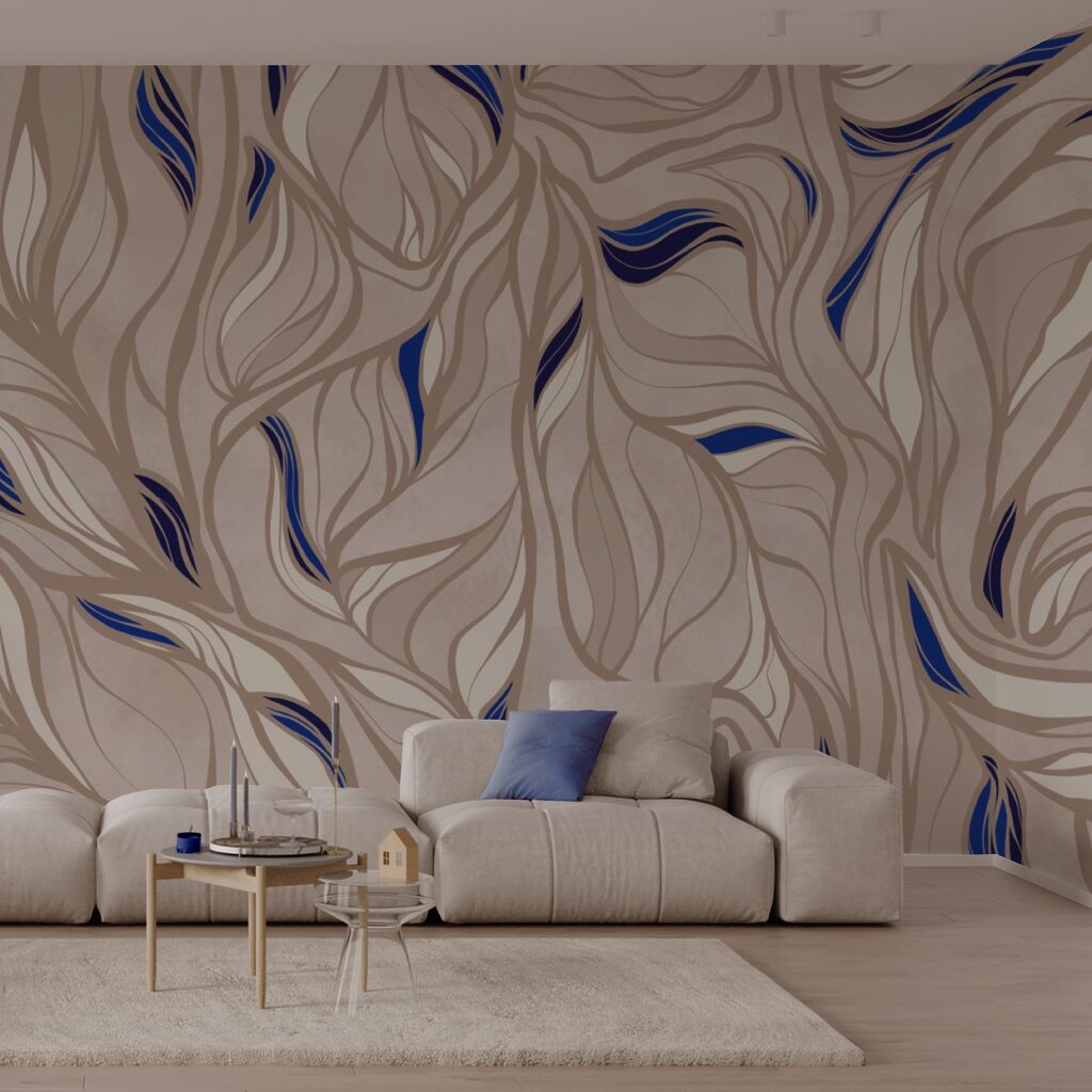 Schema di linee blu e abbronzate