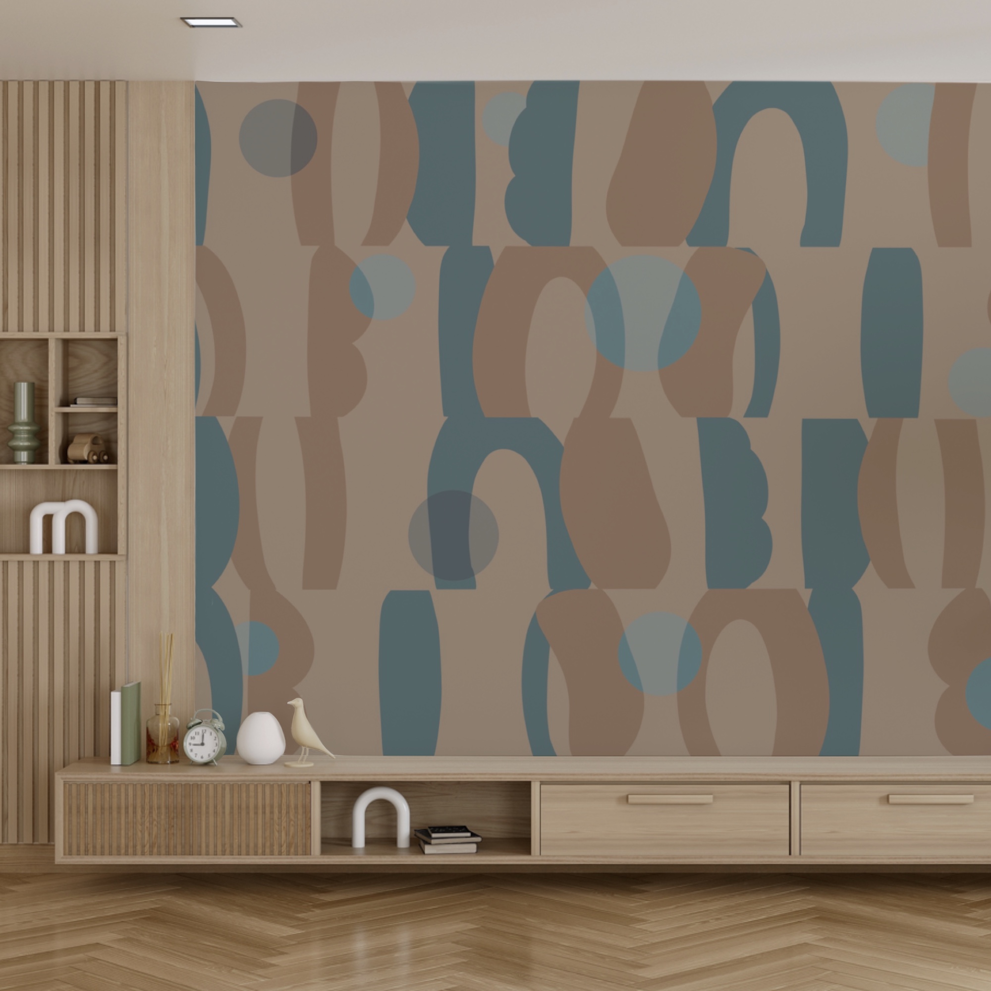 Motivo di forme blu e marroni