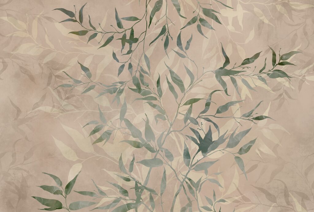 Motivo di foglie su sfondo beige Motivo di foglie su sfondo beige