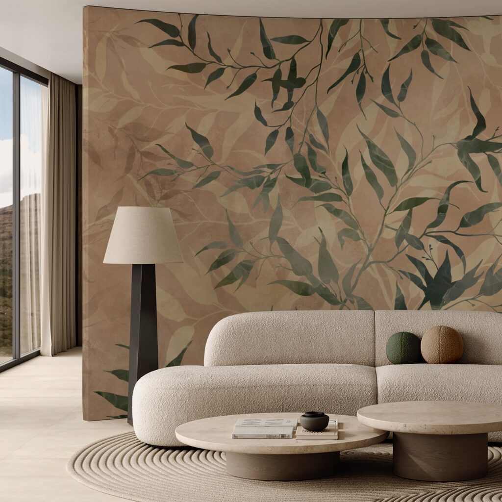 Fogliame naturale su sfondo strutturato