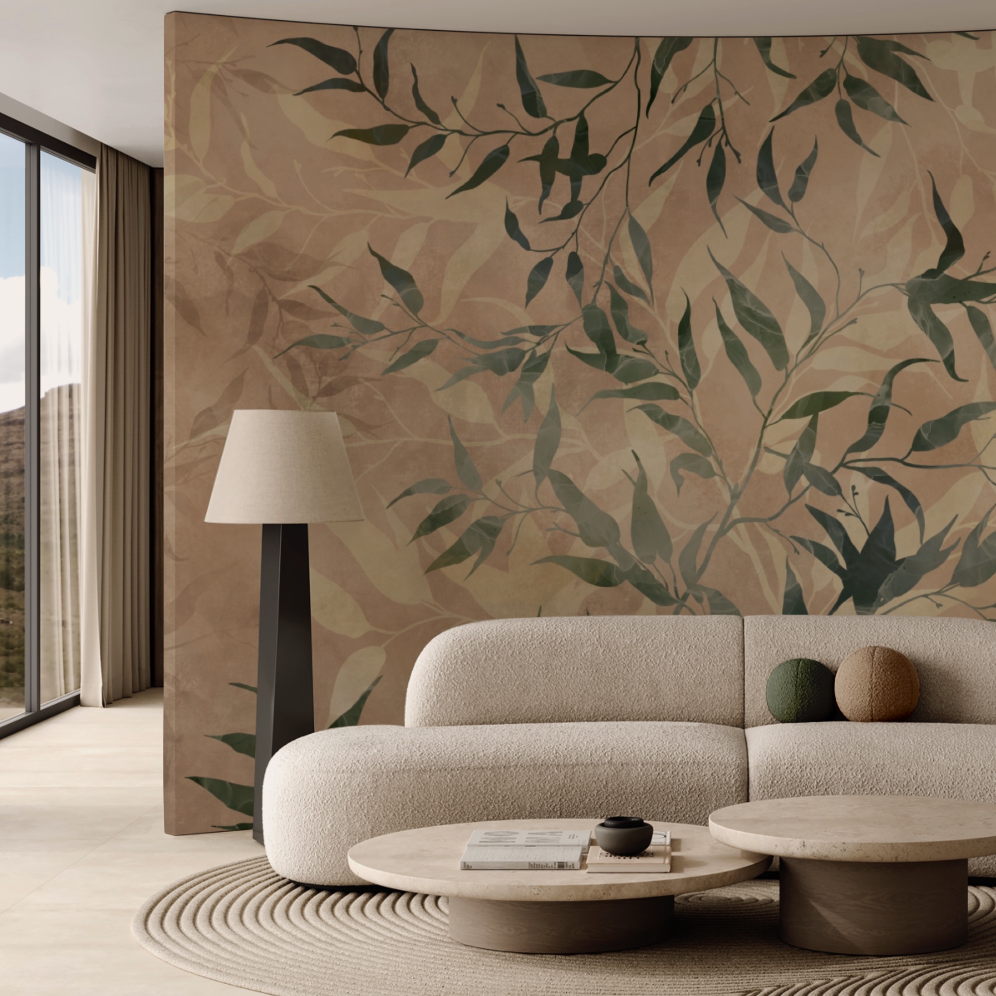 Fogliame naturale su sfondo strutturato