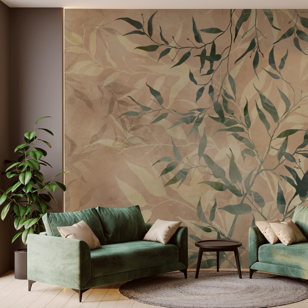 Fogliame naturale su sfondo strutturato