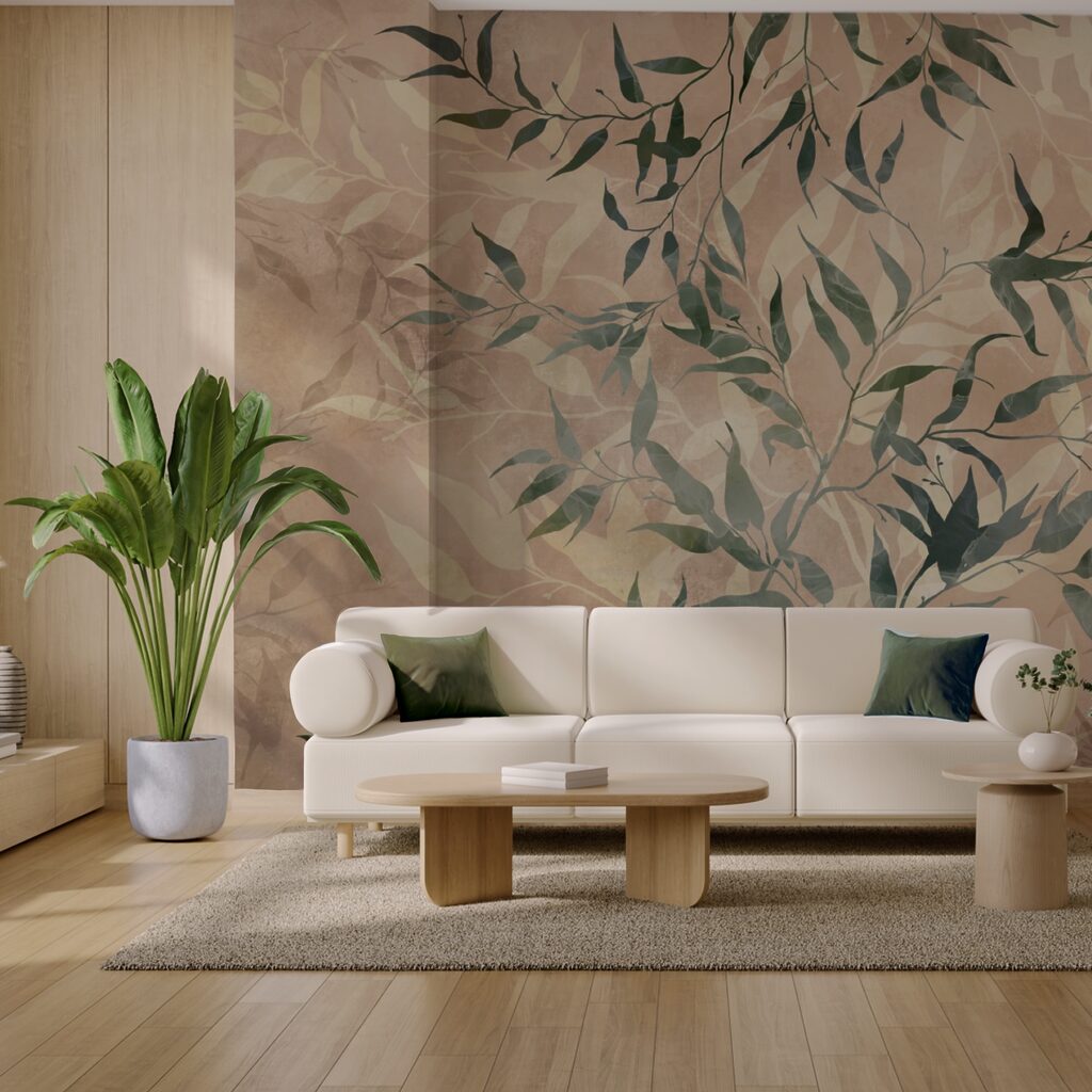 Fogliame naturale su sfondo strutturato