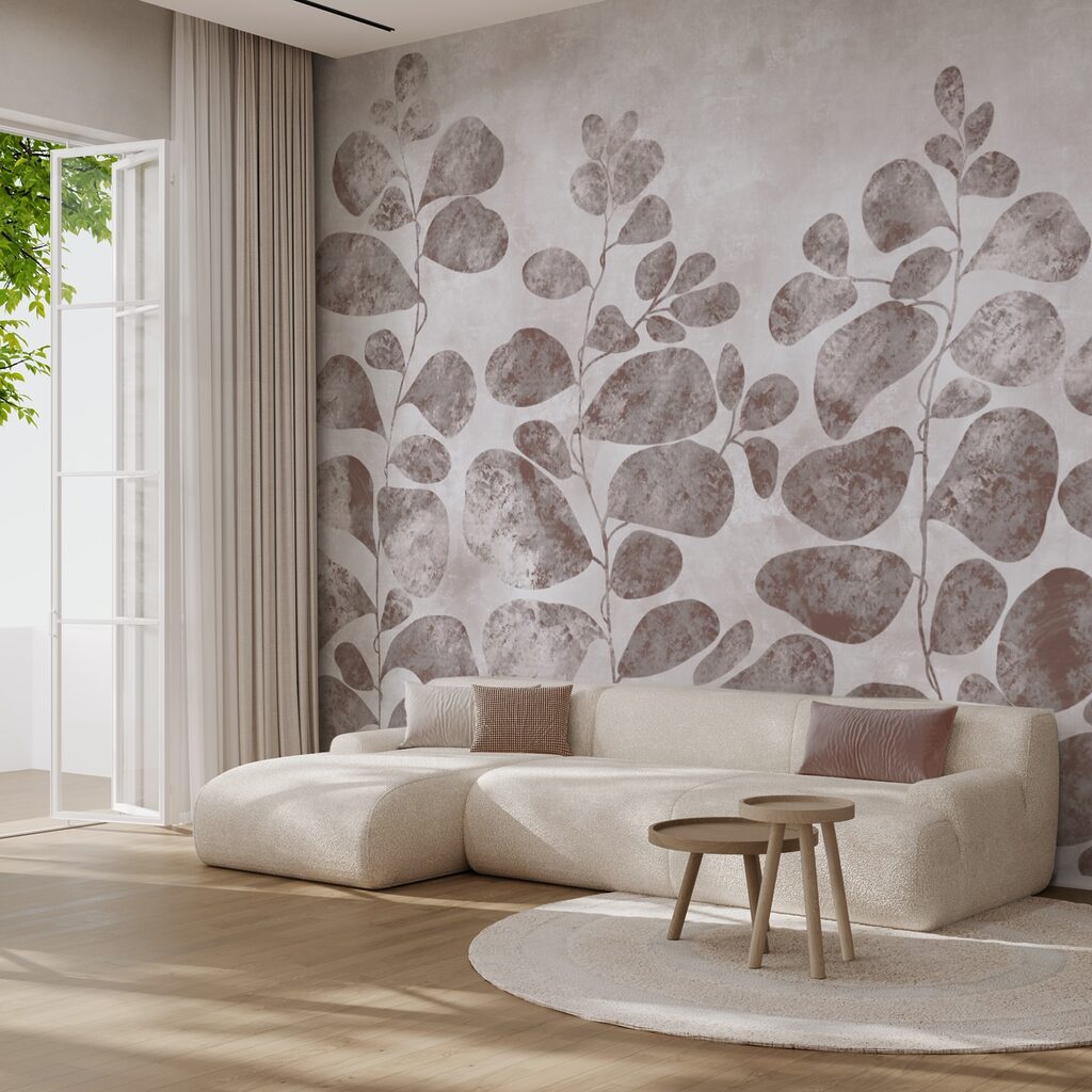 Foglie morbide su uno sfondo tenue