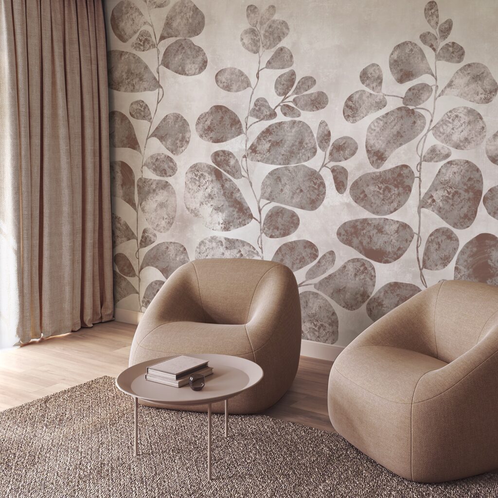 Foglie morbide su uno sfondo tenue