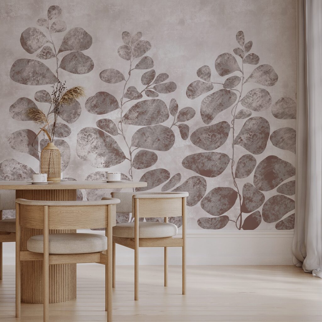 Foglie morbide su uno sfondo tenue