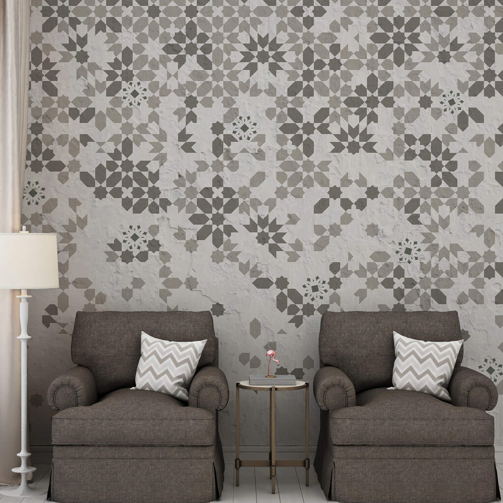 Parete con molti motivi diversi