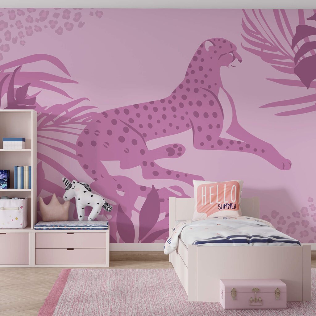 Ghepardo viola con macchie rosa