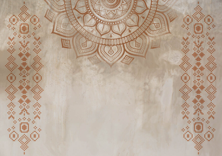 Mandala bianco e marrone
