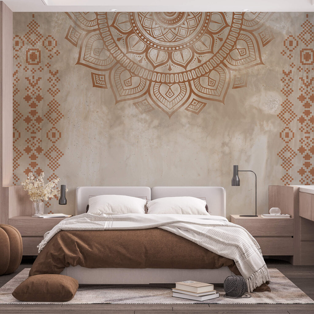 Mandala bianco e marrone