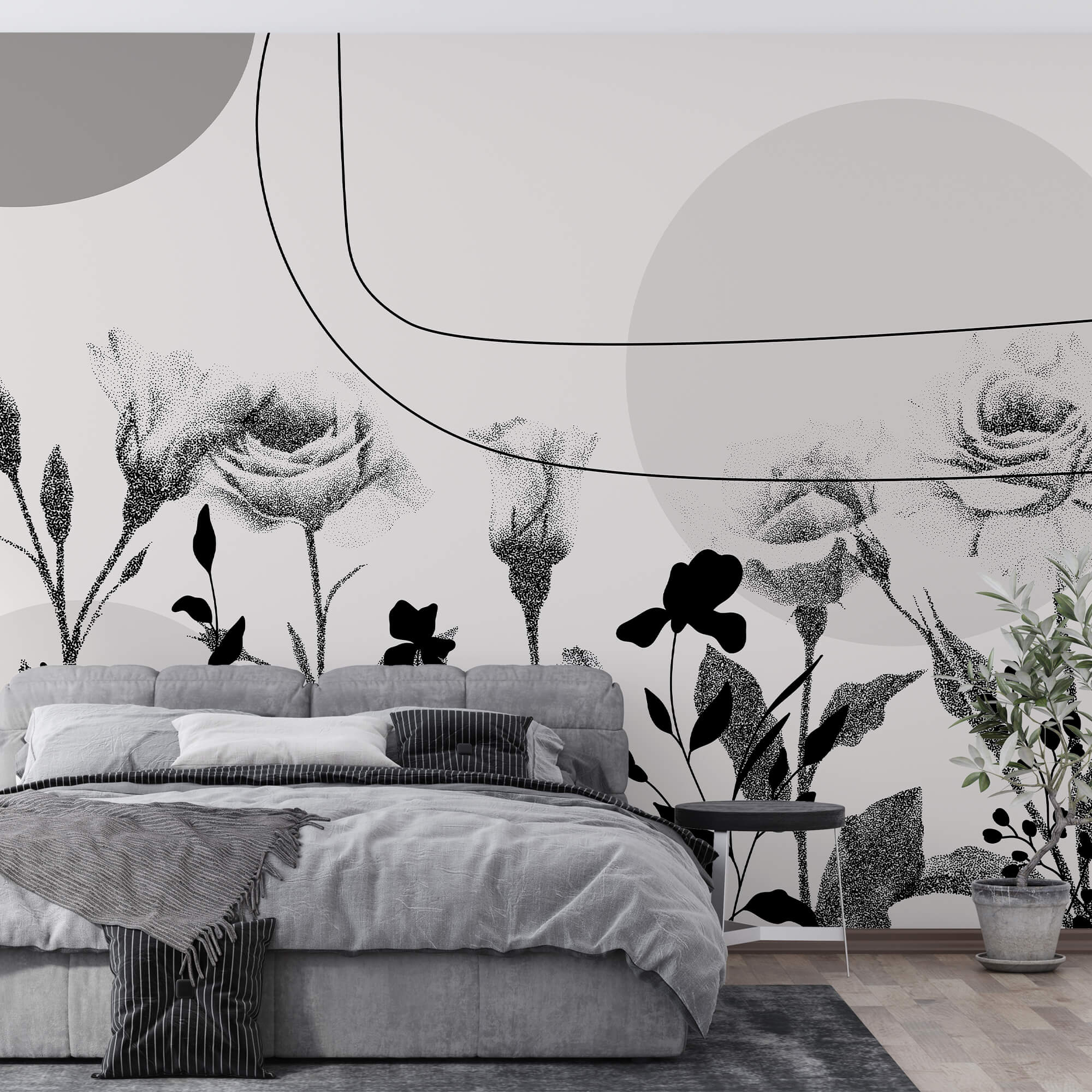 Immagine in bianco e nero di fiori