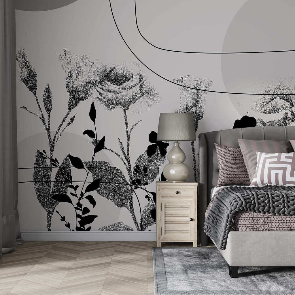 Immagine in bianco e nero di fiori