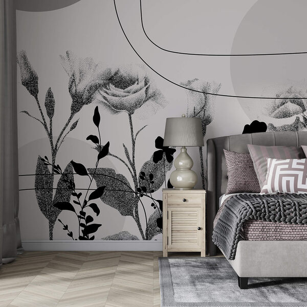 Immagine in bianco e nero di fiori